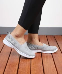 Buy 💯 RXFSP Gray Contrast-Sole Mesh-Knit 👟 Sneaker - 👩 Women 👍 -RXFSP-shop zu97493933 alt 2 tm1625754819