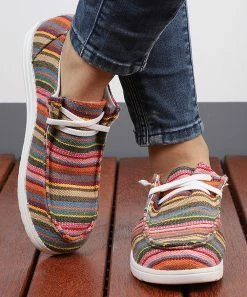 Best deal 🥰 RXFSP Pink & Green Multicolor Geo Canvas 👟 Sneaker - 👩 Women 🛒