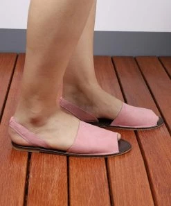 Outlet 🌟 RXFSP Pink Heel-Strap Roman Suede 🩴 Sandal - 👩 Women 🔔 -RXFSP-shop zu98110256 alt 3 tm1627487919