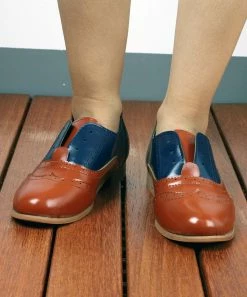 Buy 💯 RXFSP Brown Color Block Perforated Lace-Free Oxford - 👩 Women ✨ -RXFSP-shop zu98110393 alt 2 tm1627487919