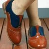 Buy 💯 RXFSP Brown Color Block Perforated Lace-Free Oxford - 👩 Women ✨