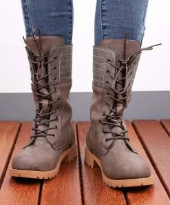 Wholesale 🔔 RXFSP Coffee Lace-Up Boot - 👩 Women 🥰 -RXFSP-shop zu98978672 alt 3 tm1629992261