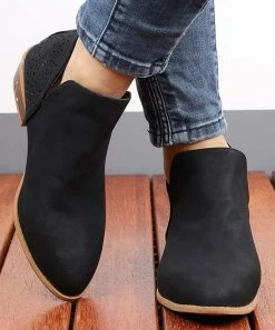 Cheap ๐ฏ RXFSP Black Perforated Heel Bootie - ๐ฉ Women ๐