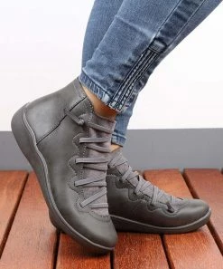 Deals ⌛ RXFSP Gray Elastic-Strap Ankle Boot - 👩 Women 🛒 -RXFSP-shop zu98983065 alt 2 tm1629992128